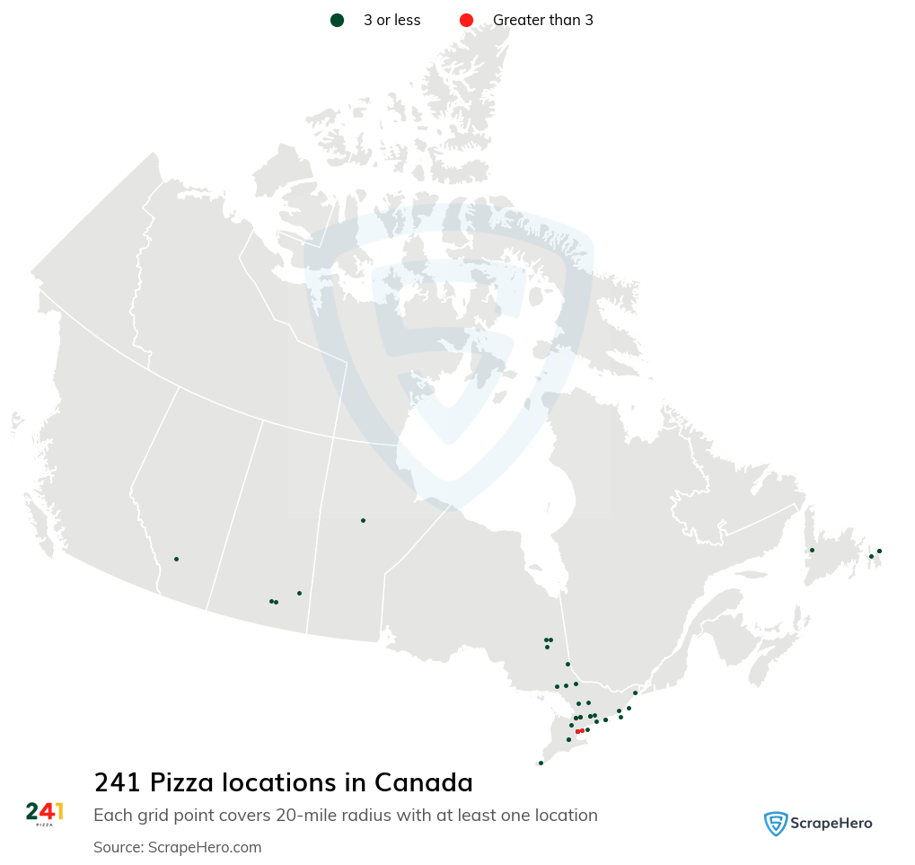 Map of  locations in Canada in 2025