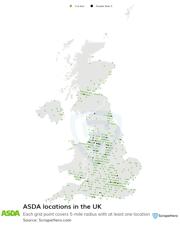 Map of  locations in the United Kingdom in 2024