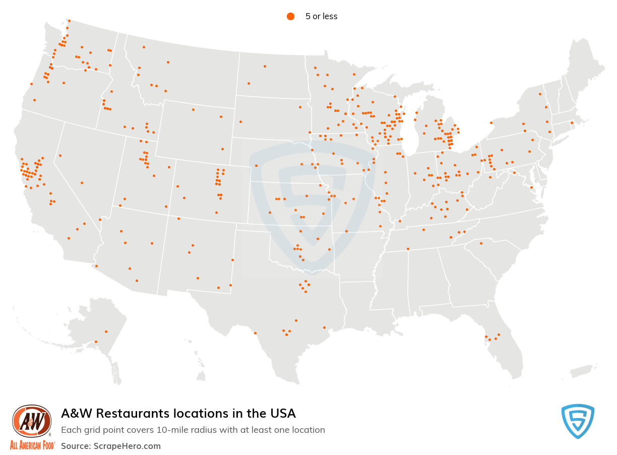 A&W Restaurants locations