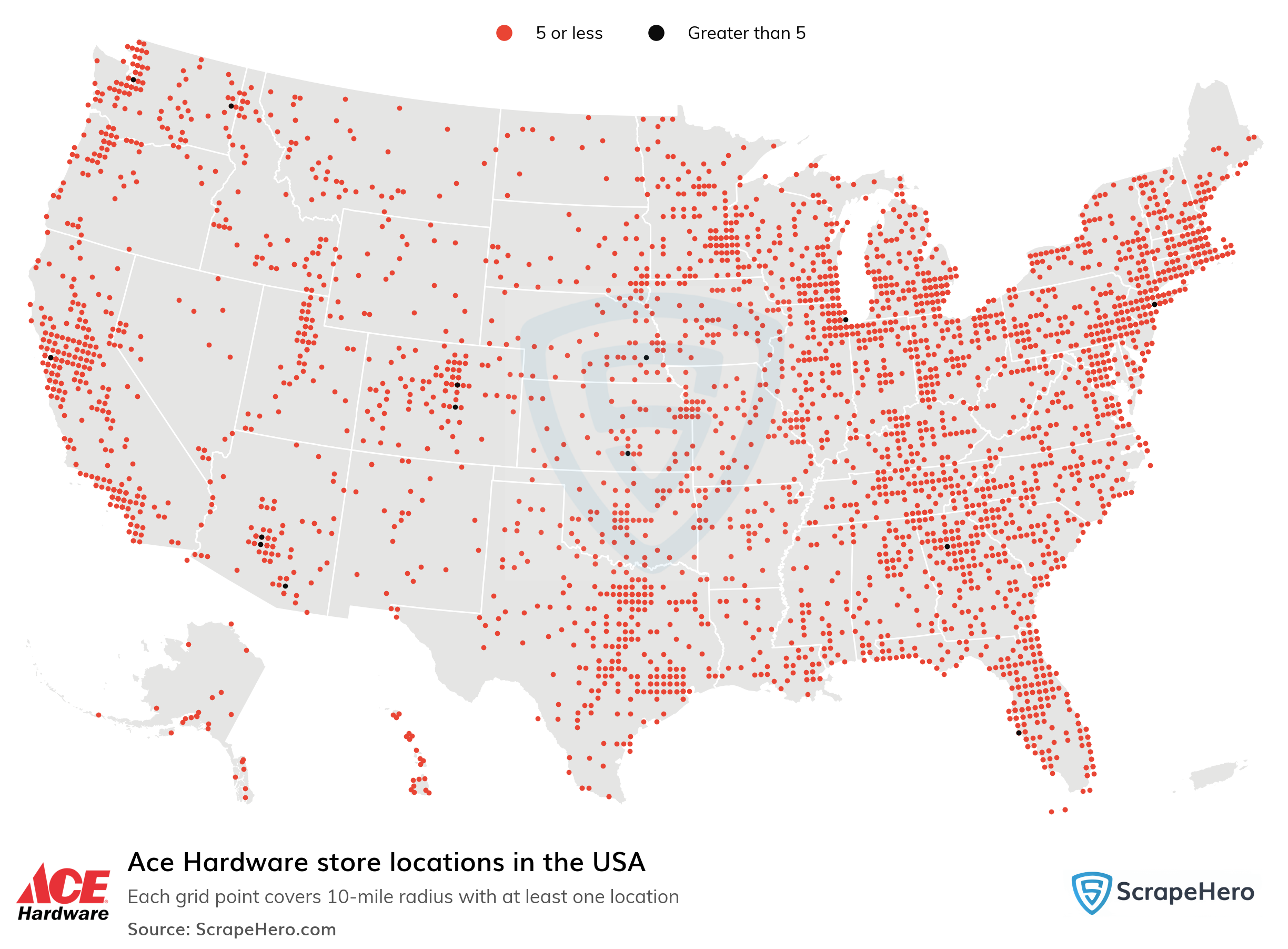 Number of Ace Hardware locations in the United States 