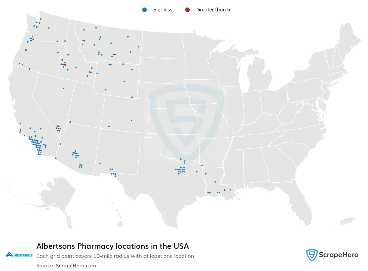 Map of  locations in the United States in 2025