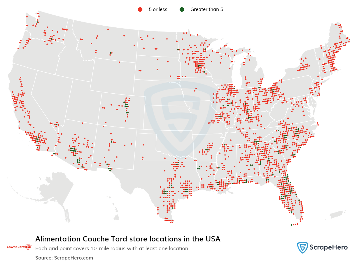 Map of  locations in the United States in 2025