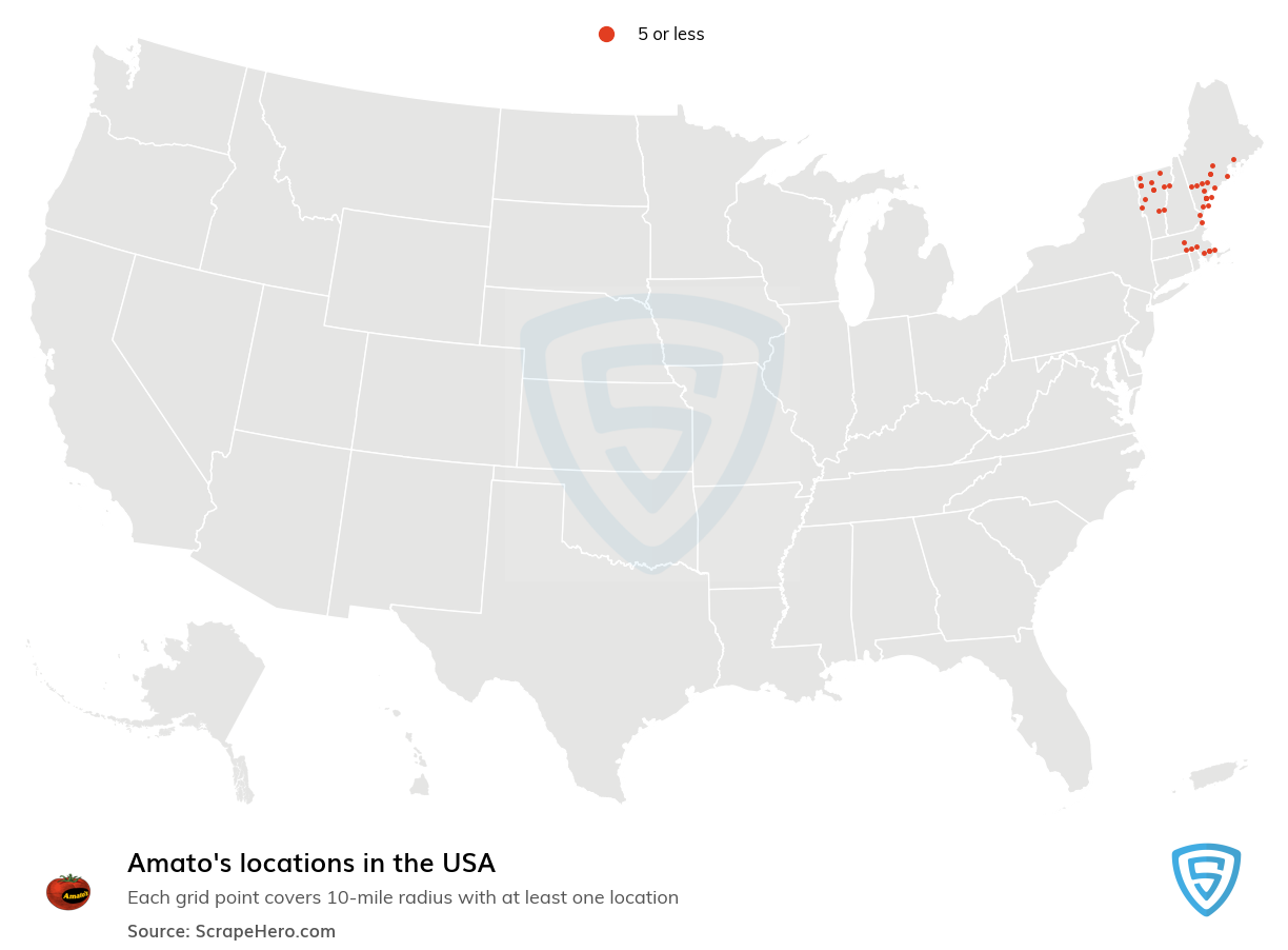 Map of  locations in the United States in 2025