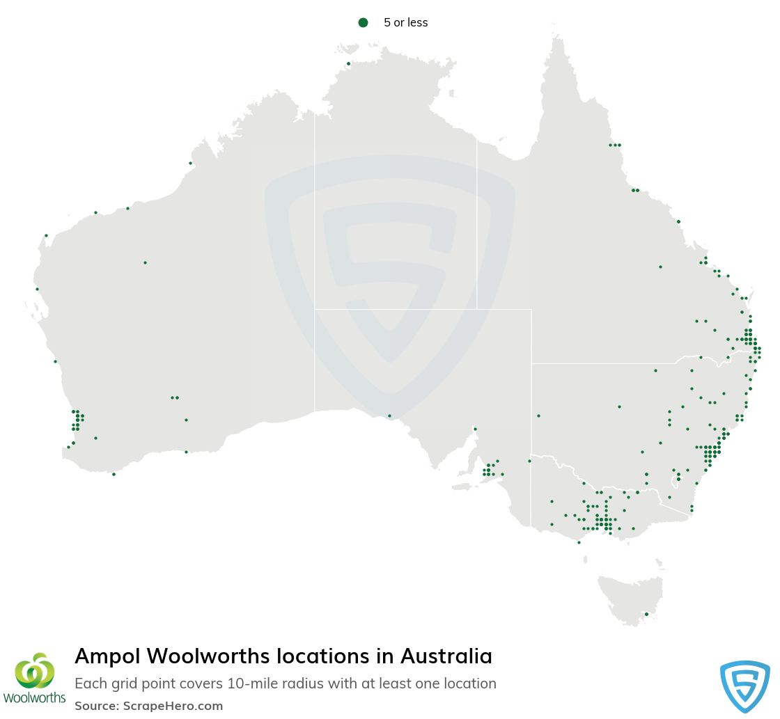 Ampol Woolworths gas station locations