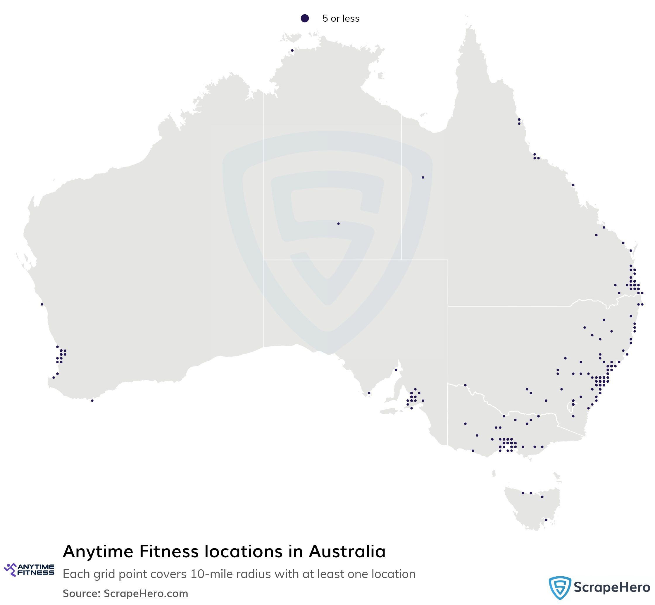Number of Anytime Fitness locations in Australia in 2024 ScrapeHero