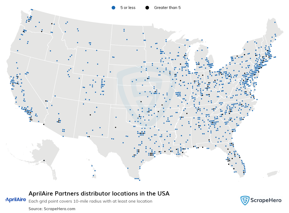 AprilAire Partners distributor locations