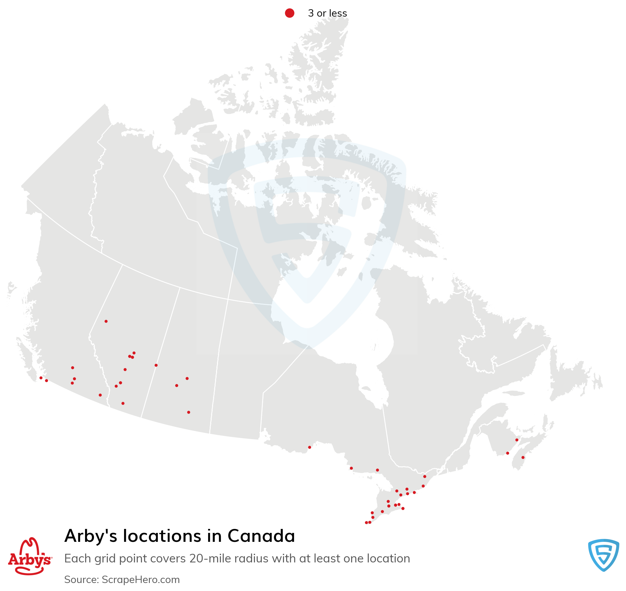 Number of Arby's locations in Canada in 2024 ScrapeHero