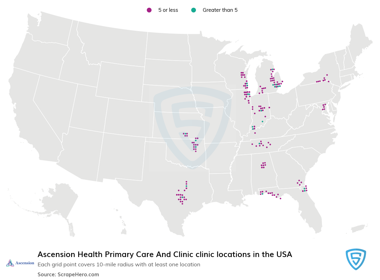 Ascension Health Primary Care And Clinic locations