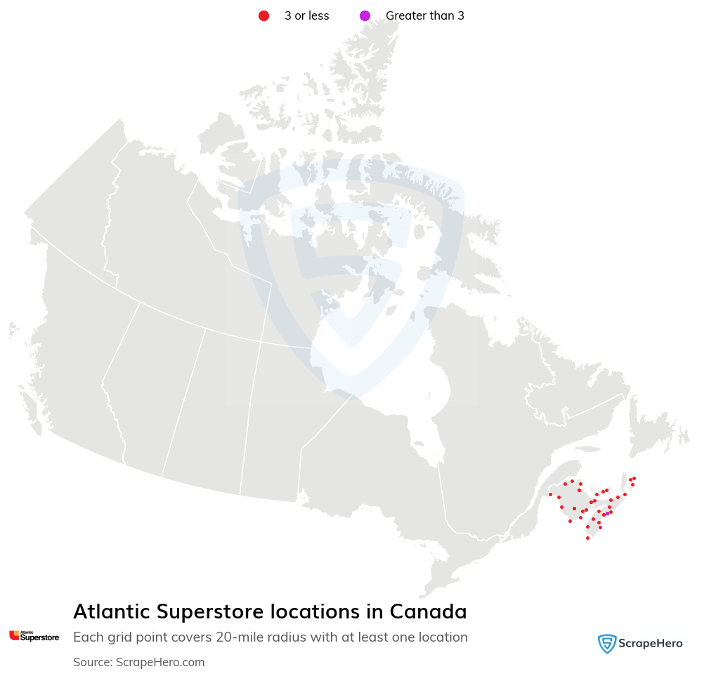 Map of  locations in Canada in 2024