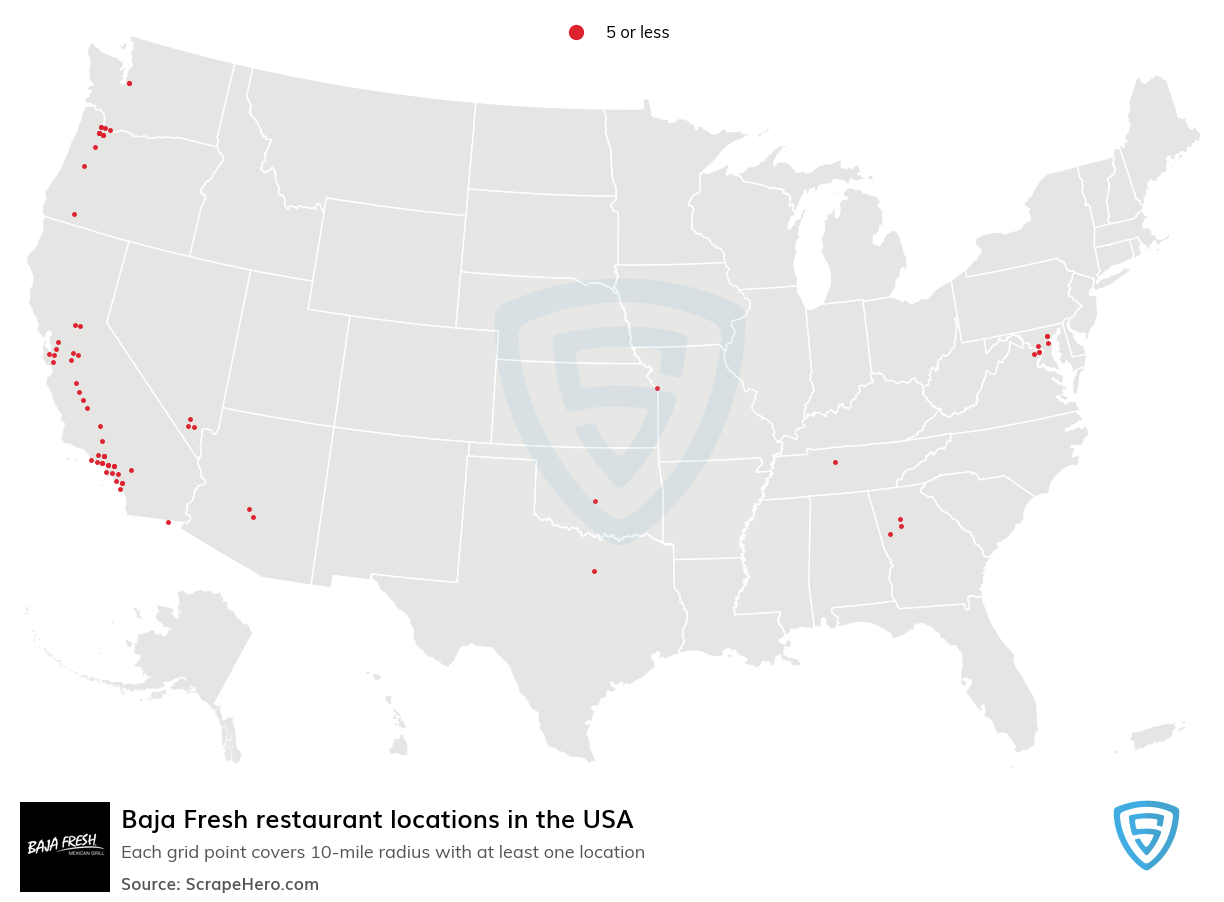 Baja Fresh restaurant locations
