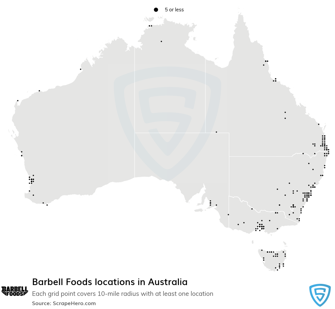 Number Of Barbell Foods Locations In Australia In 2023 ScrapeHero