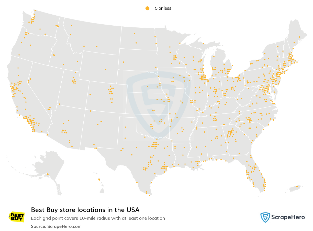 Map of Best Buy stores in the United States