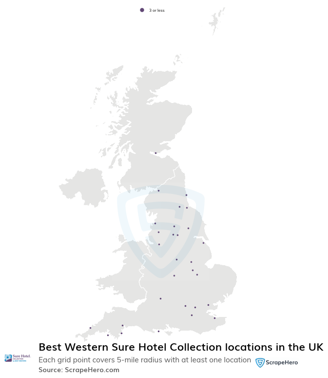 Map of  locations in the United Kingdom in 2023