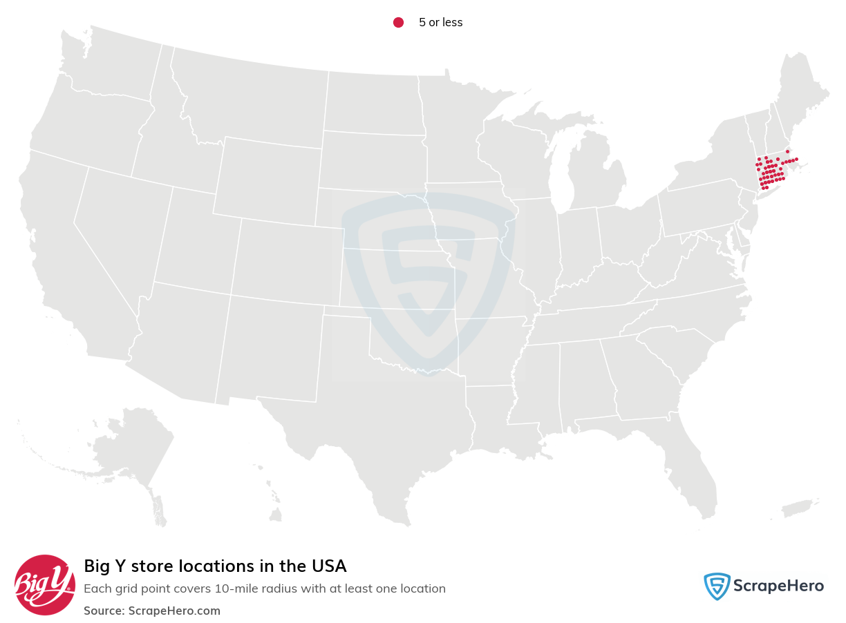 Map of  locations in the United States in 2025