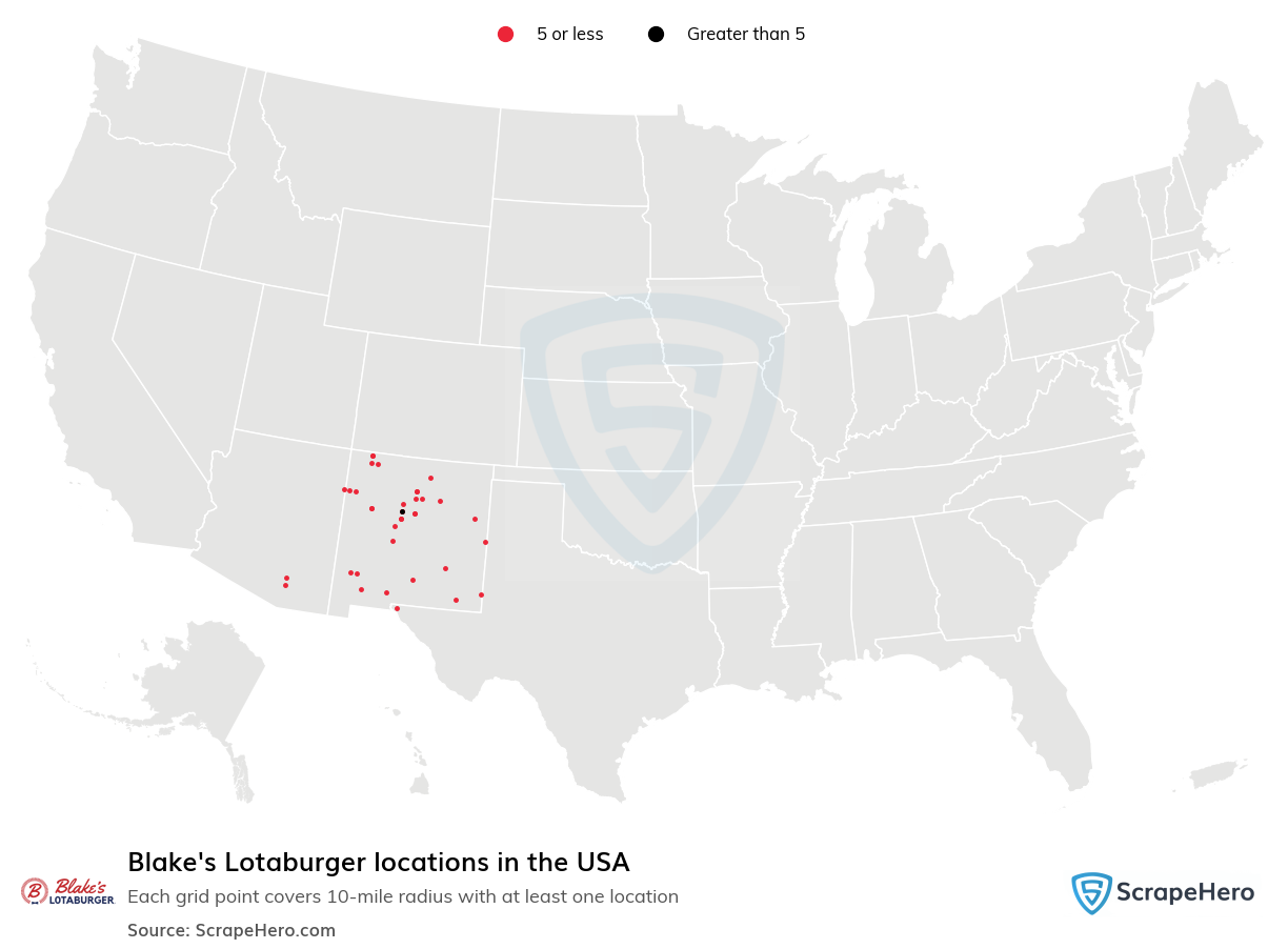 Map of  locations in the United States in 2025