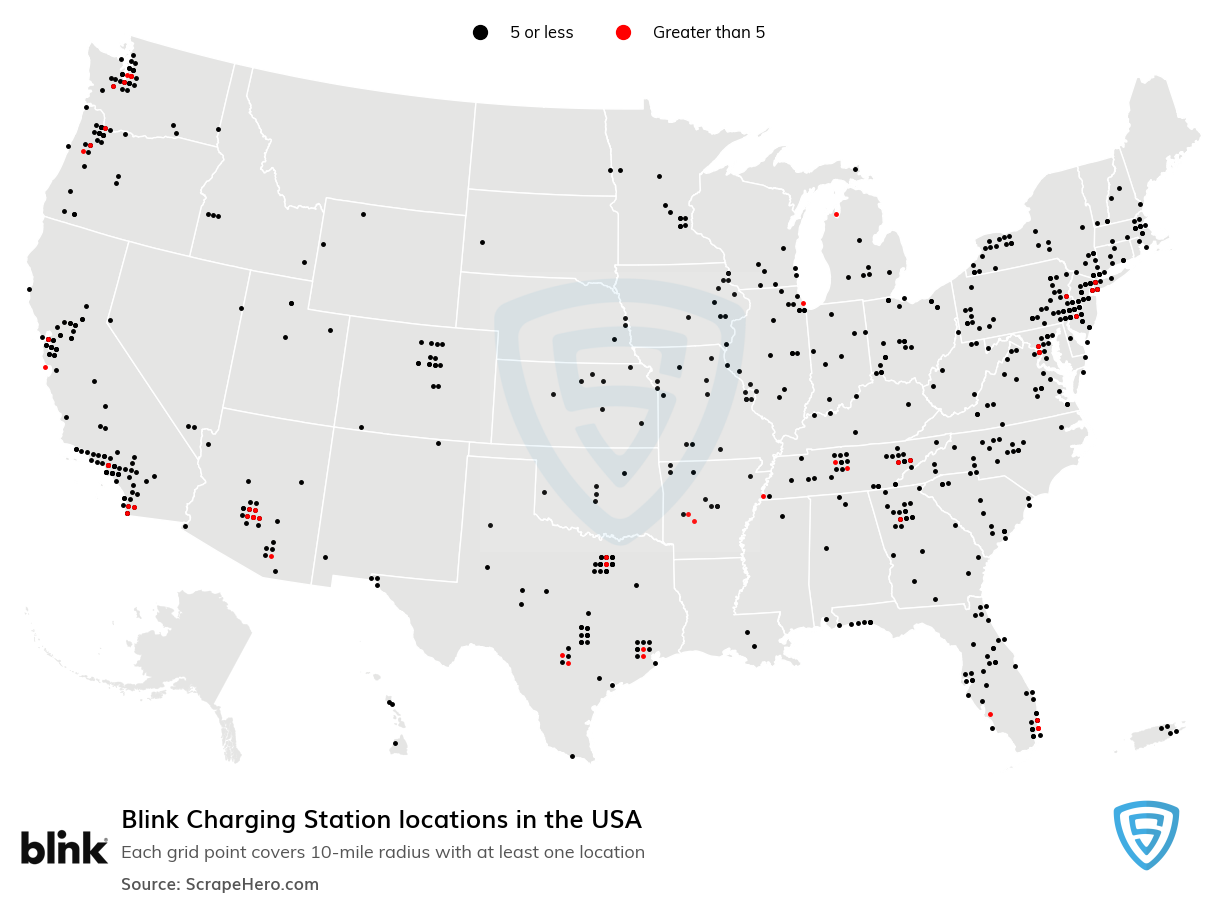 Blink Charging Station locations