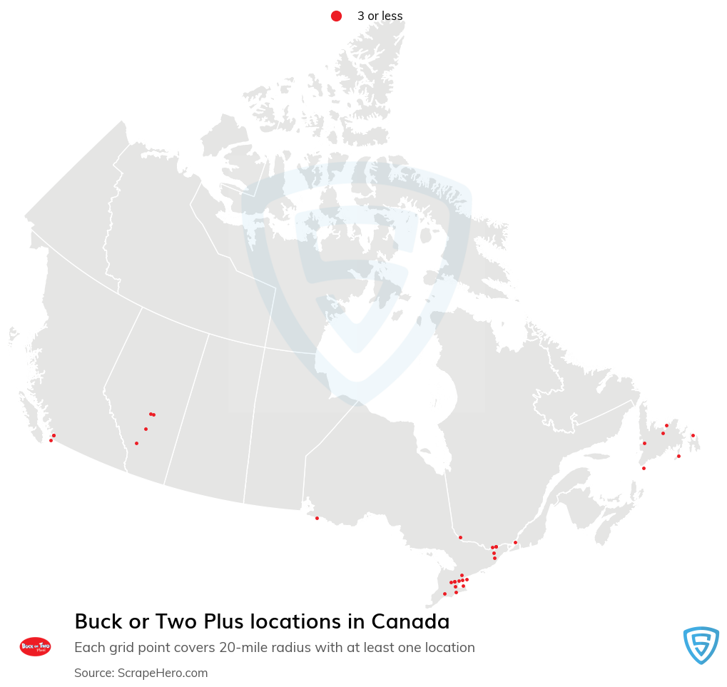 Buck or Two Plus store locations