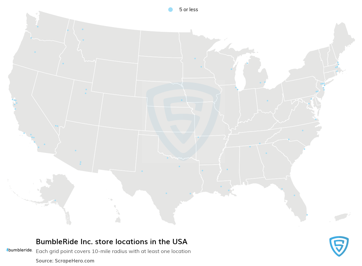 BumbleRide Inc. store locations