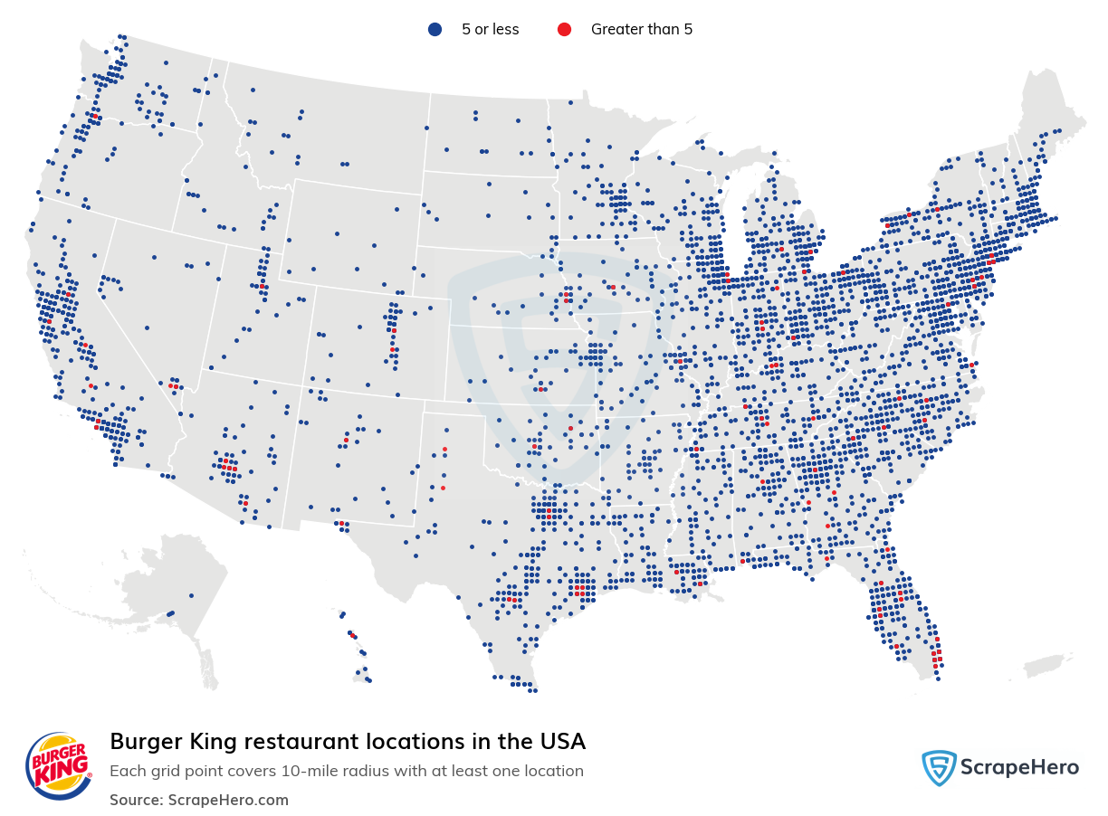 Map of  locations in the United States in 2024