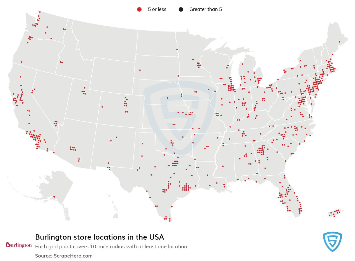 List of all Burlington locations in the USA | ScrapeHero ...