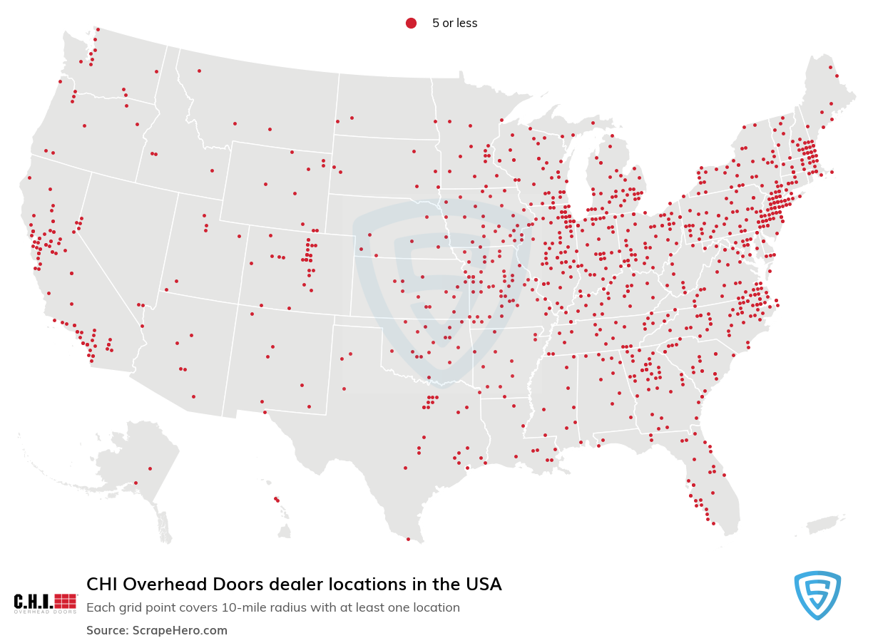 CHI Overhead Doors dealer locations