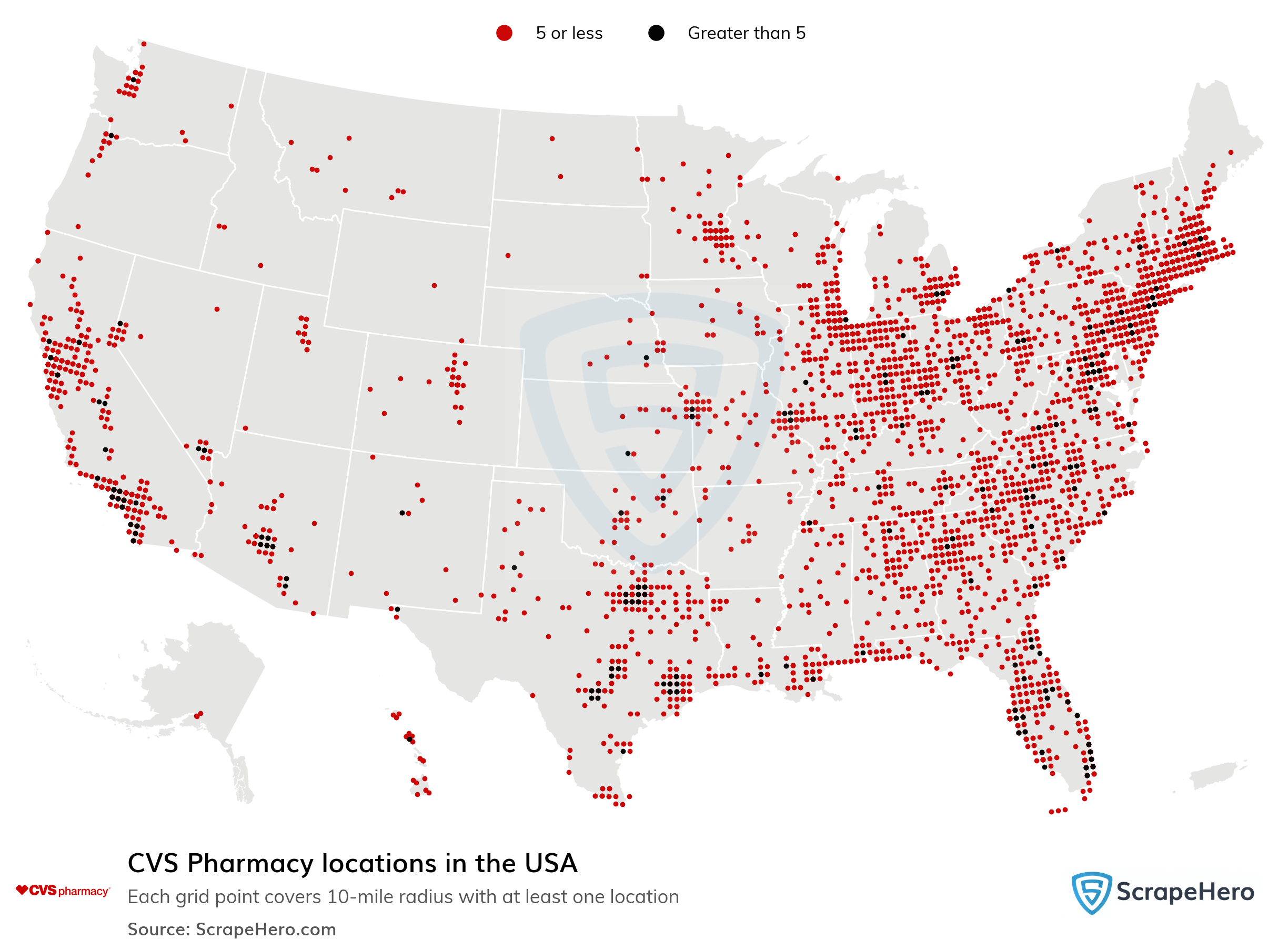 Number of CVS Pharmacy locations in the USA in 2024 ScrapeHero