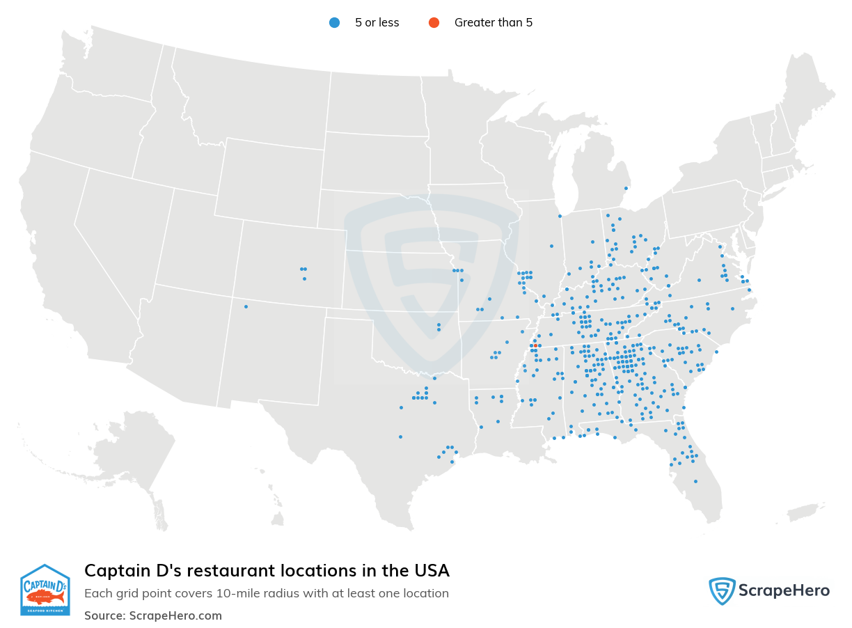 Captain D's restaurant locations