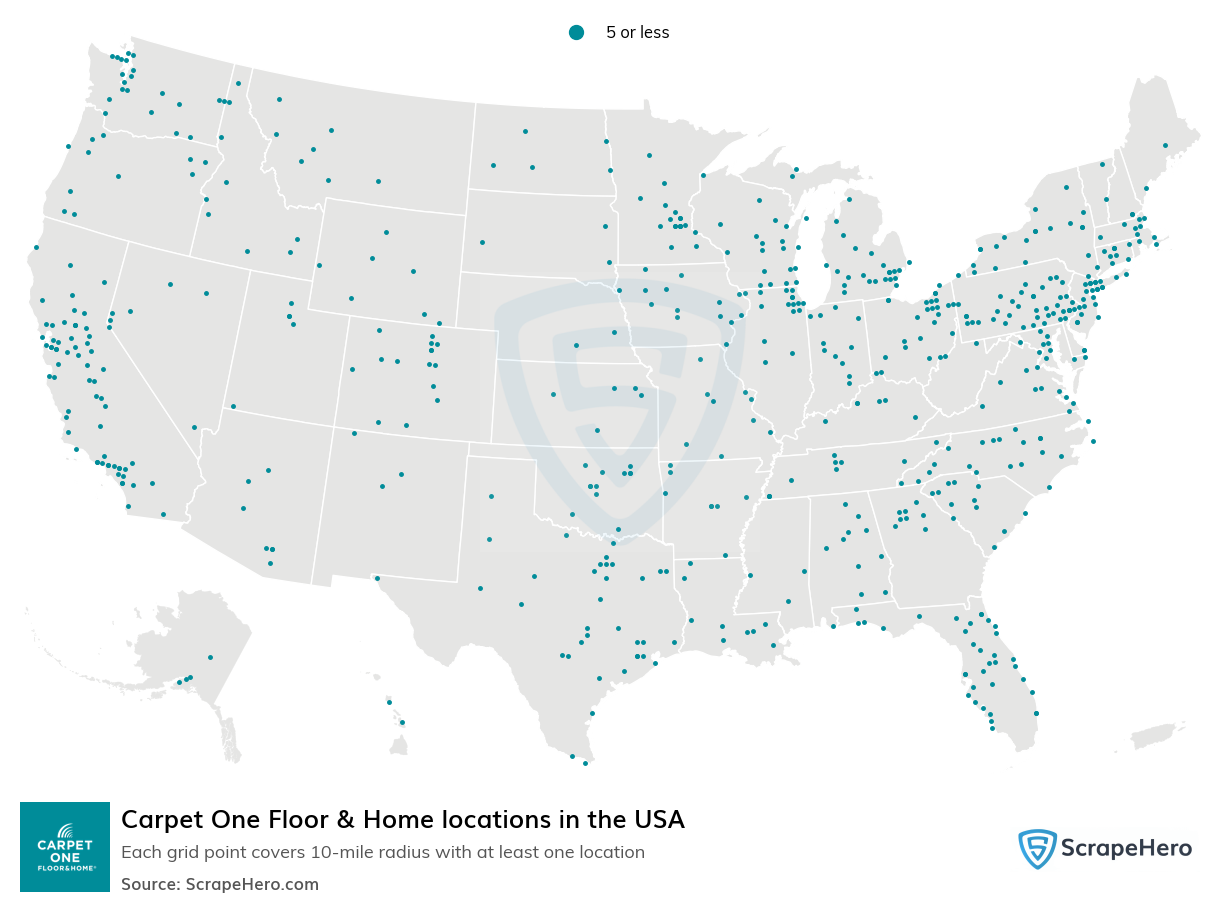 Map of  locations in the United States in 2025