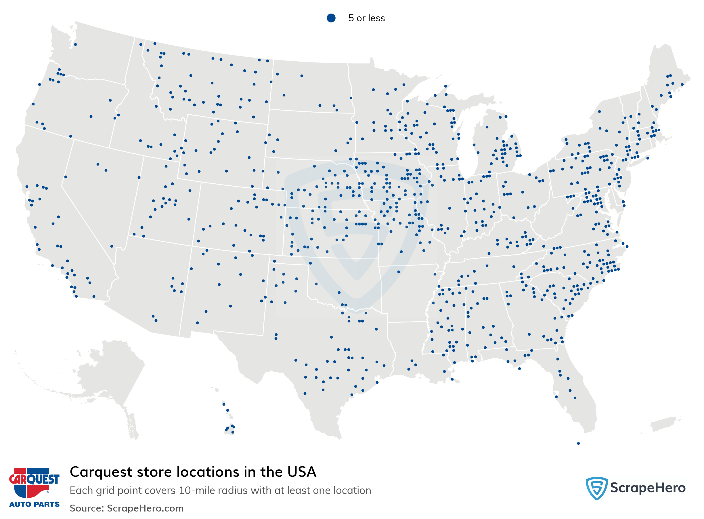 Number Of Carquest Locations In The United States Scrapehero