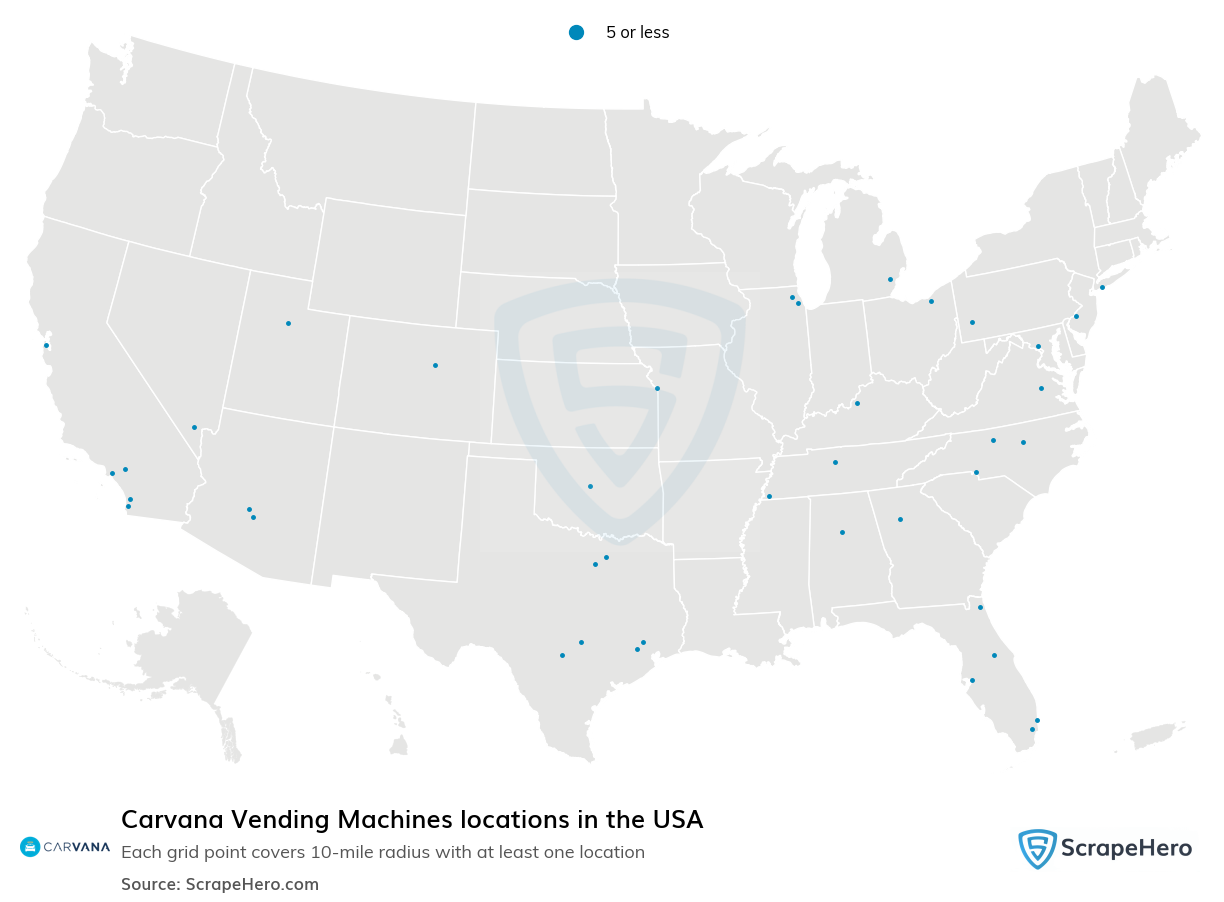 Carvana Vending Machines locations