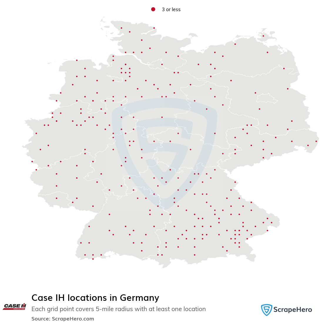 Map of Case IH dealers in Germany