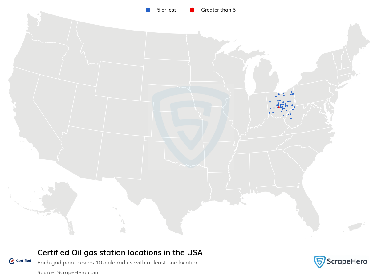 Certified Oil gas station locations