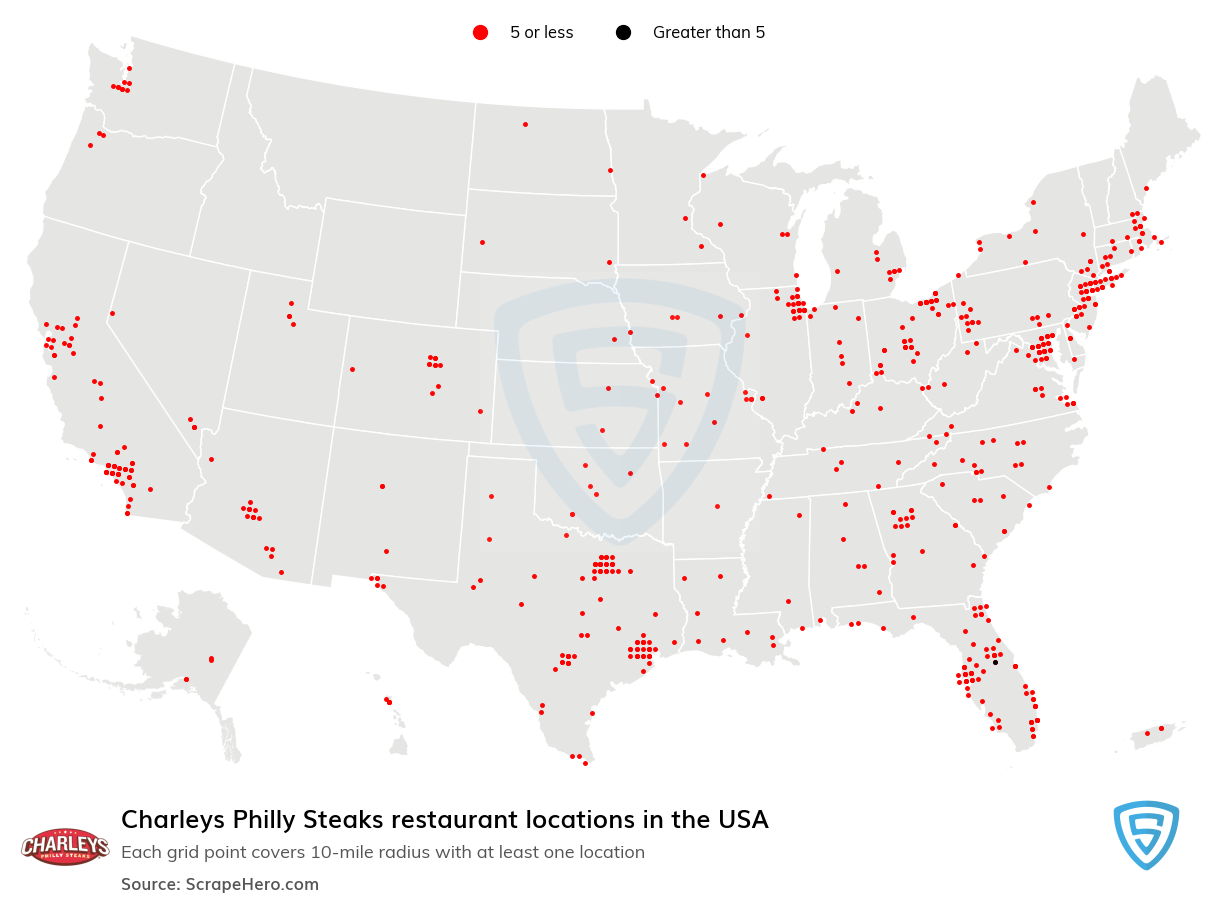 Charleys Philly Steaks restaurant locations