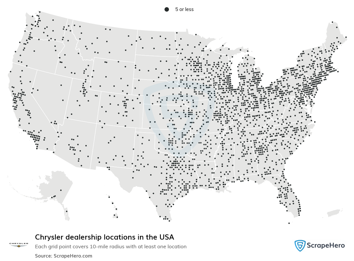 Map of  locations in the United States in 2025