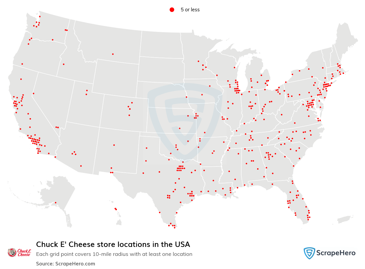 Chuck E' Cheese store locations