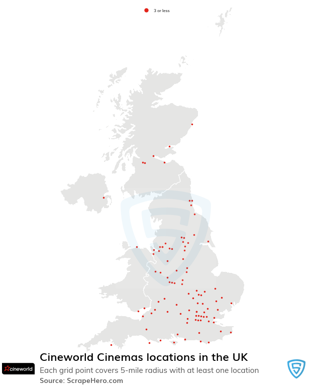 Cineworld Cinemas locations