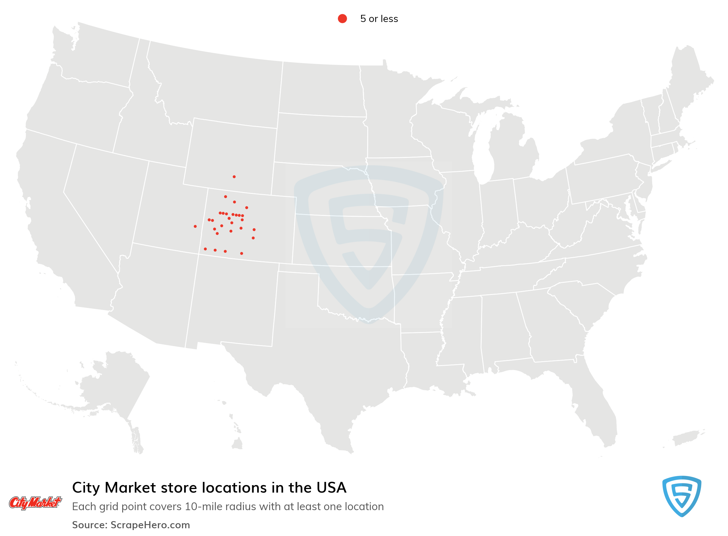 Number of City Market locations in the United States in 10