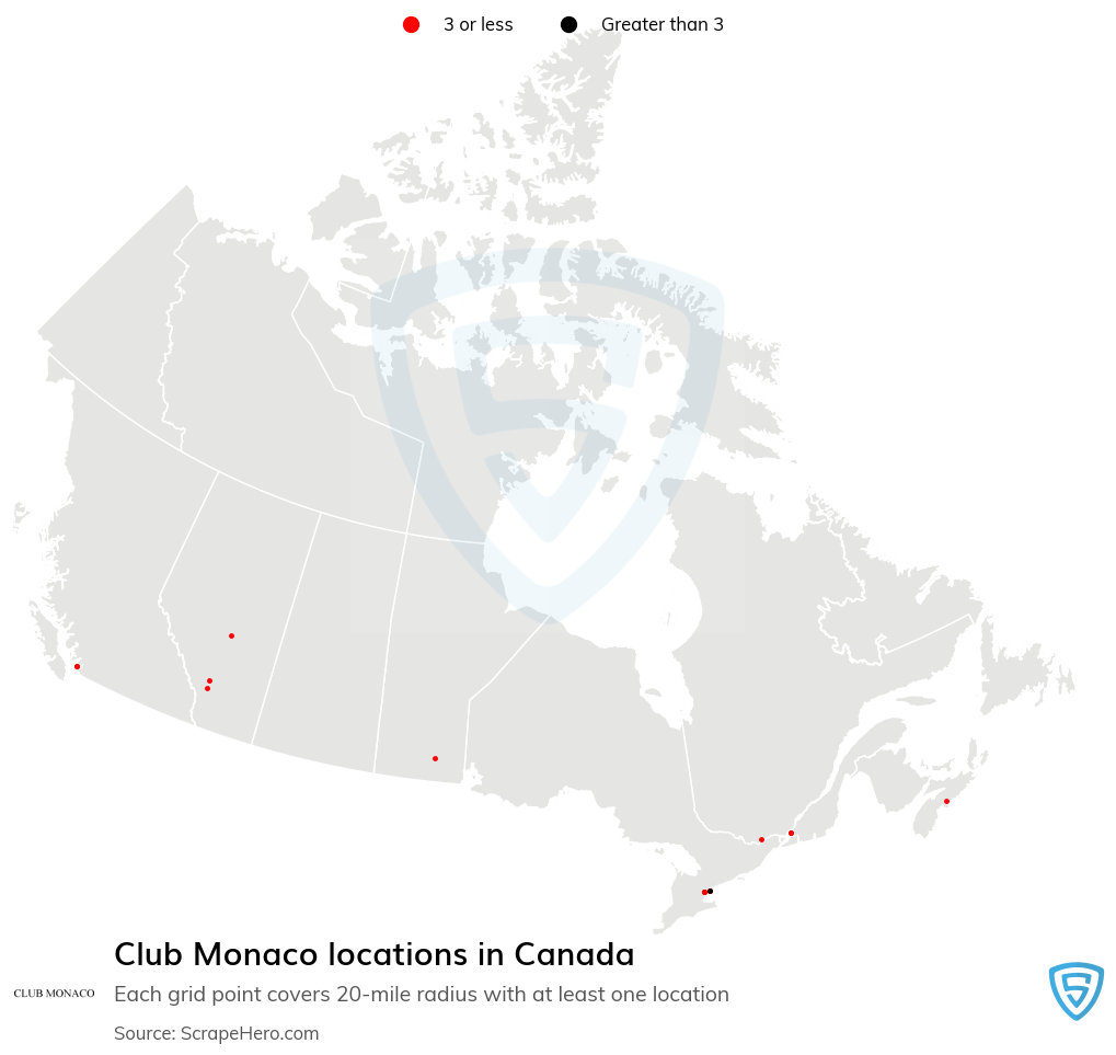 Club Monaco retail store locations