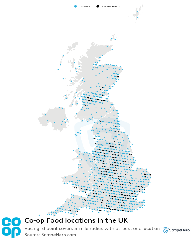 Map of  locations in the United Kingdom in 2024