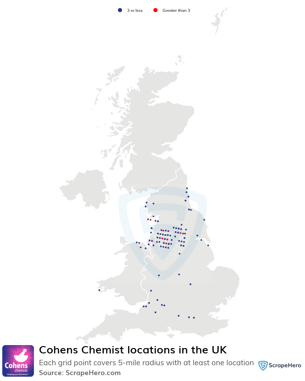 Map of  locations in the United Kingdom in 2024