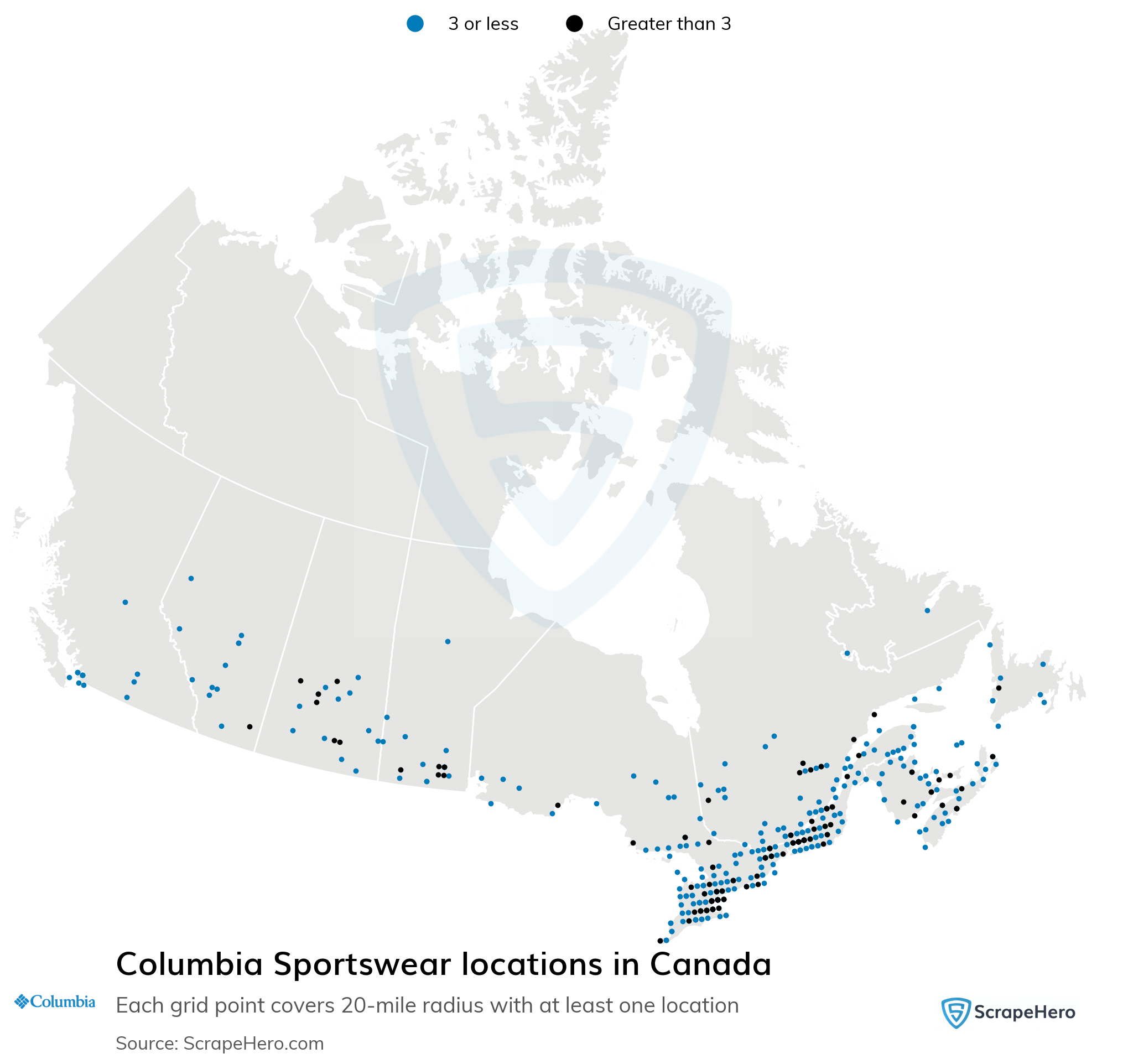 List of all Columbia Sportswear retail store locations in Canada