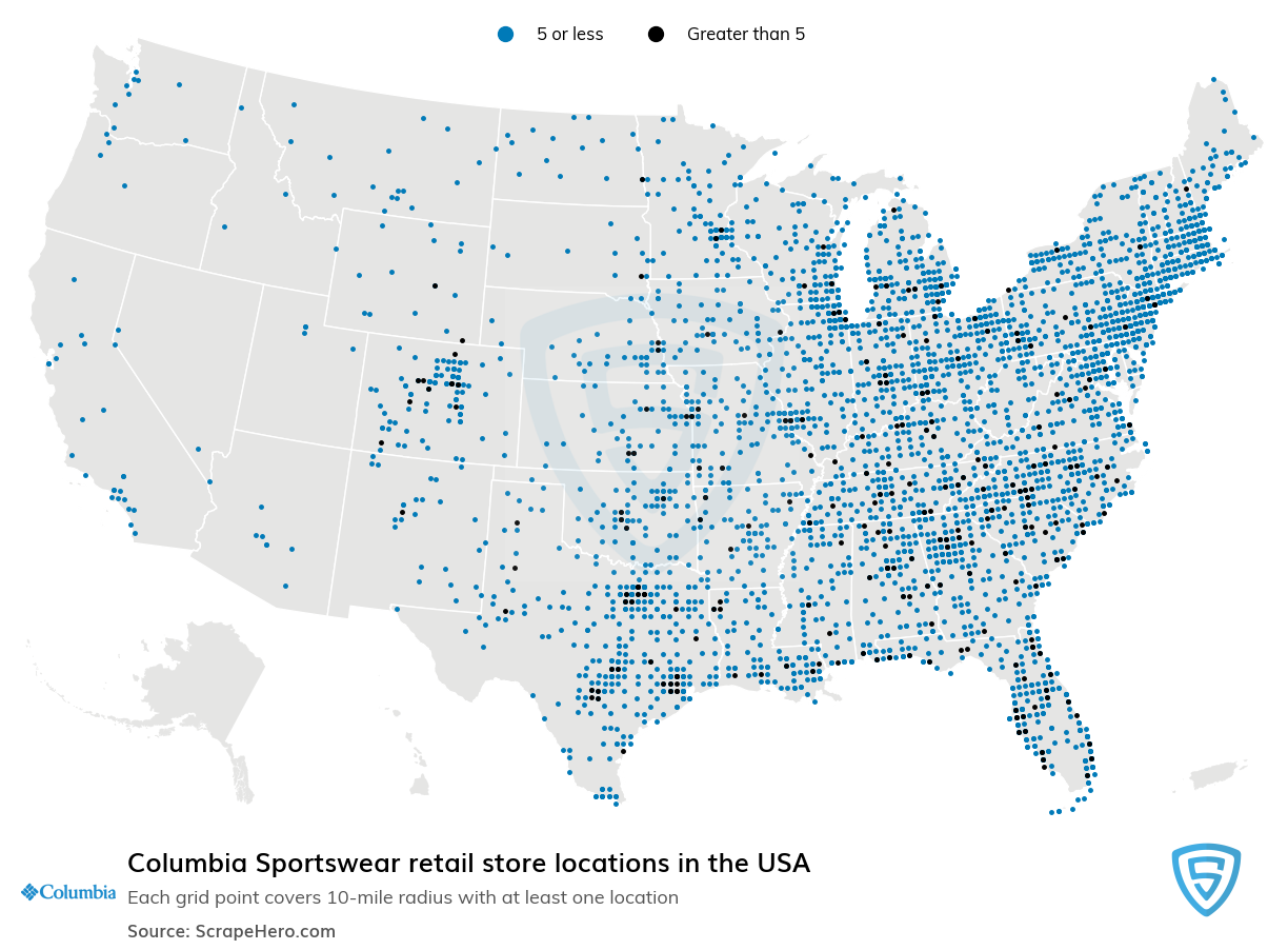 Columbia Sportswear retail store locations