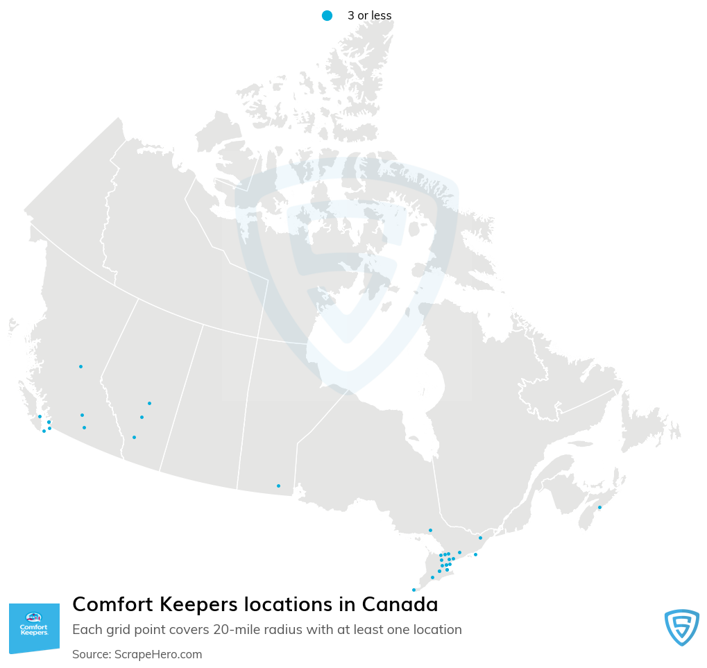 Map of  locations in Canada in 2024