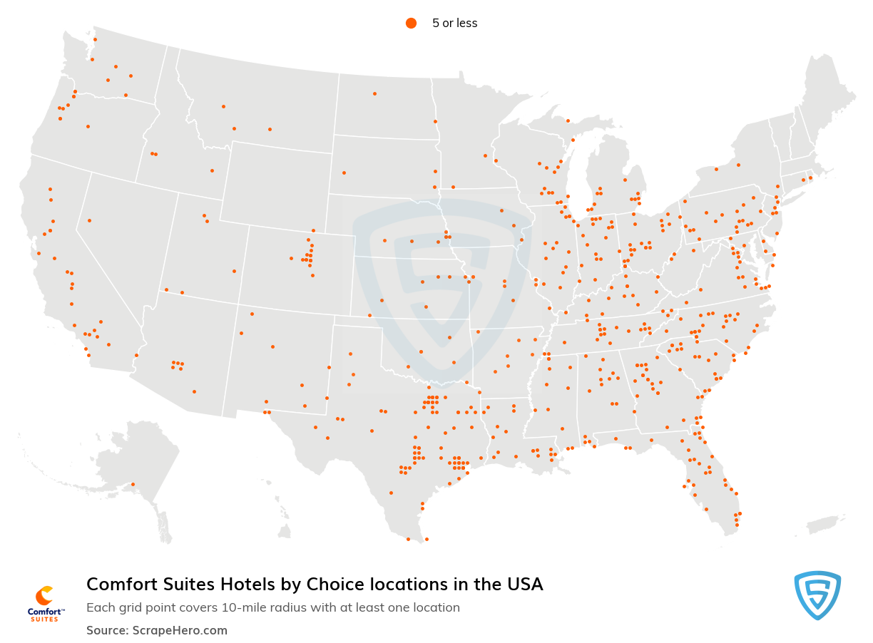 Comfort Suites Hotels by Choice locations