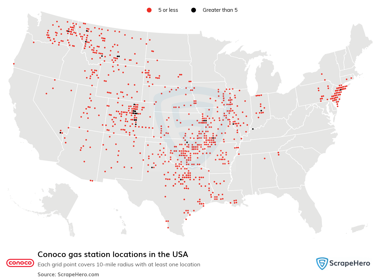 Map of  locations in the United States in 2025