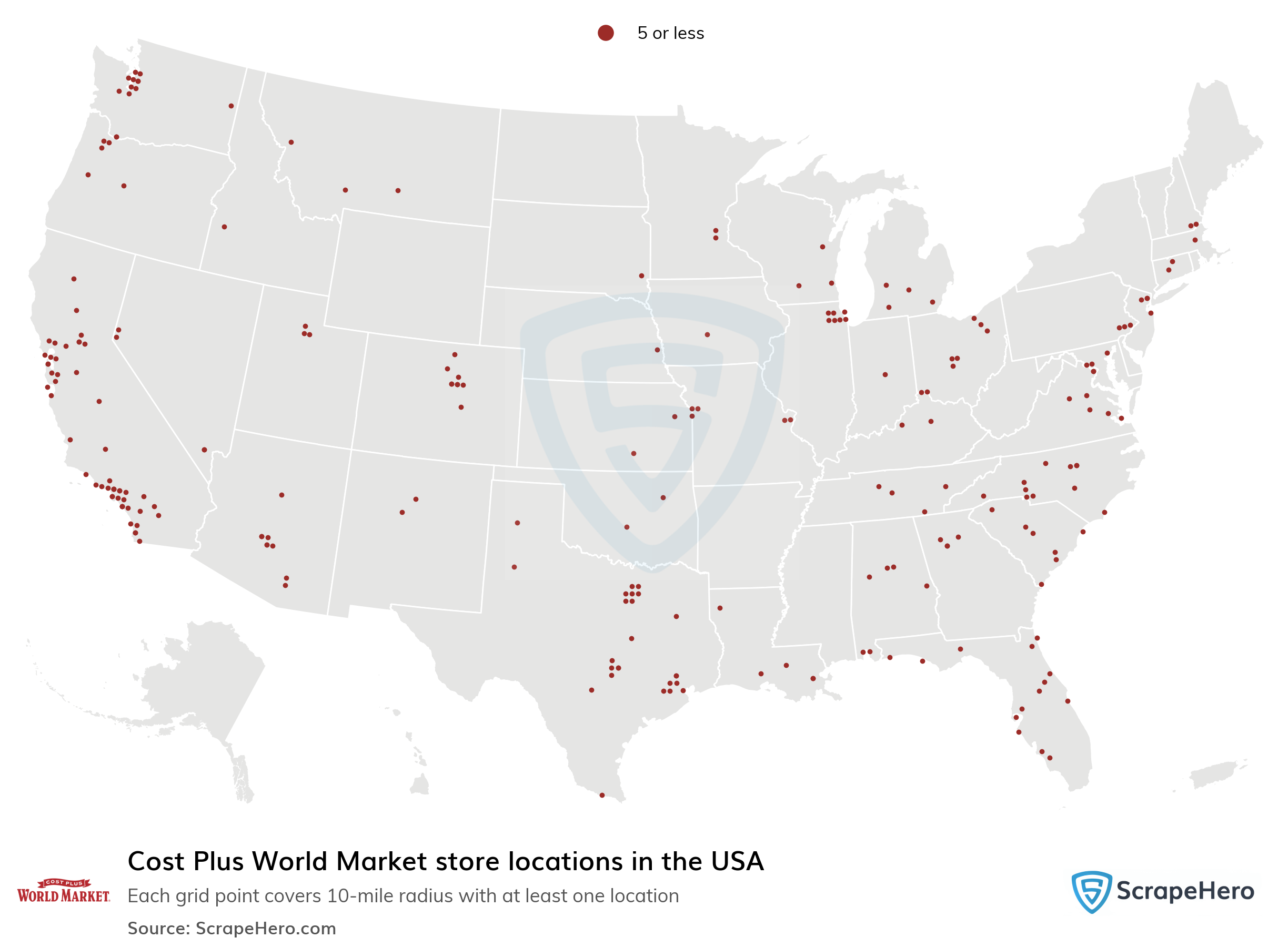 Number Of Cost Plus World Market Locations In The USA In 2024 ScrapeHero