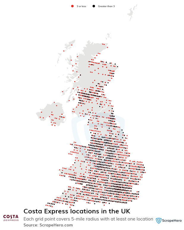 Map of  locations in the United Kingdom in 2025