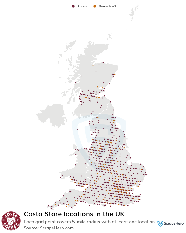 Map of  locations in the United Kingdom in 2025