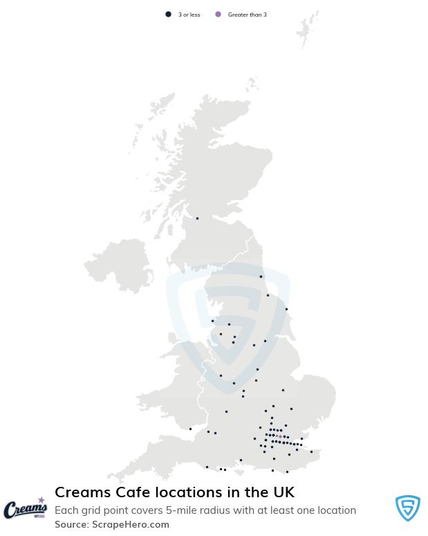 Creams Cafe locations