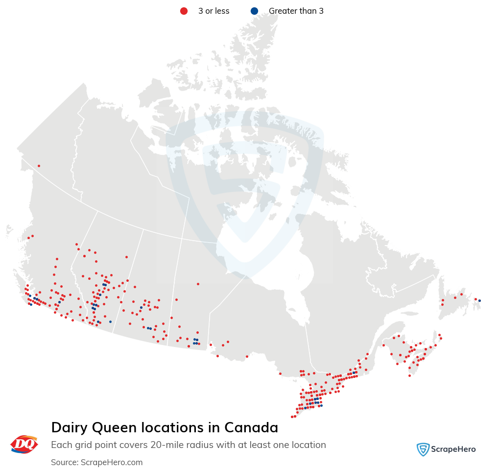 Map of  locations in Canada in 2025